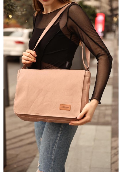 Vizon K8 Düz Postacı Model 3 Bölmeli Askılı Günlük Unisex Kol ve Omuz Çantası U:28 E:35 G:7