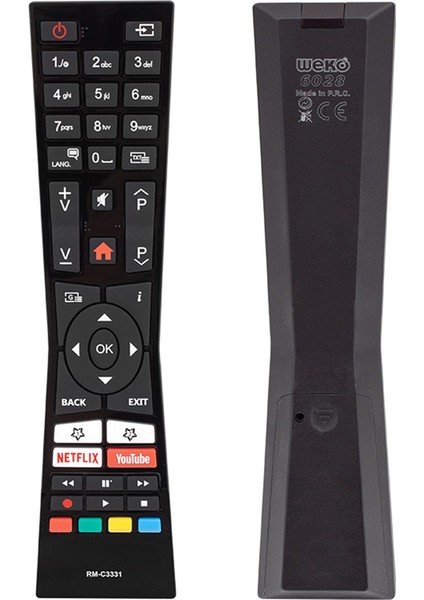 KL VESTEL-JVC RM-C3331 NETFLIX-YOUTUBE TUŞLU LCD LED TV KUMANDA