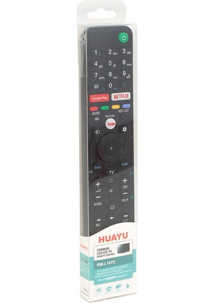 HUAYU KL SONY RM-L1675 NETFLIX-YOUTUBE-GOOGLE PLAY TUŞLU BLİSTERLİ SES KOMUTSUZ LCD LED TV KUMANDA