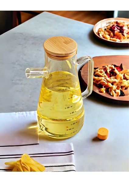 Bambu Kapaklı Vakumlu Borosilikat Cam Yağdanlık 900 ml fiyatları