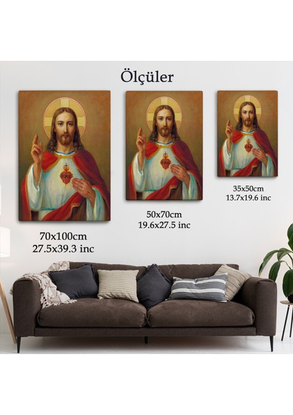 Ack Dekorasyon Isa'nın En Kutsal Kalbi Tablosu - The Most Sacred Heart Of JESUS-6478