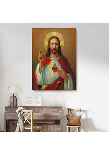 Ack Dekorasyon Isa'nın En Kutsal Kalbi Tablosu - The Most Sacred Heart Of JESUS-6478