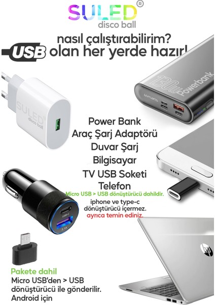 SL-1018 Mini Sihirli Disko Topu Sese Duyarlı 4W USB Işıklı Küre USB Enerjili Telefon ile Çalışır