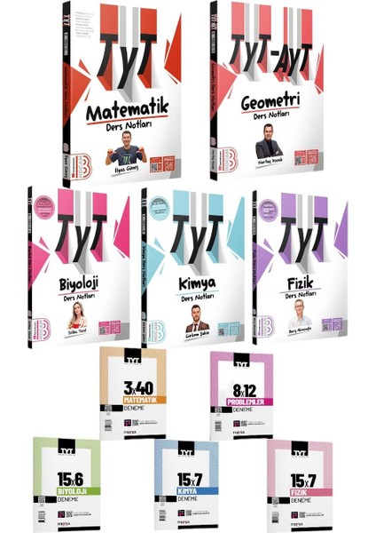 2025 TYT Matematik Ders Notları - Geometri Ders Notları - Biyoloji Ders Notları - Matematik Deneme - Fen Bilimleri Deneme 10'lu Set