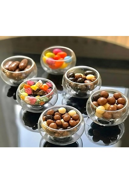 6'lı Çift Çidarlı Mini Sosluk Reçellik Drajelik Lokumluk Kahvaltılık