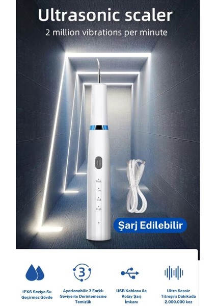 DS1 Şarjlı Diş Taşı Temizleme Cihazı, Diş Tartar Sökücü Plak Ve Leke Temizleyici, Diş Beyazlatma fırsatları
