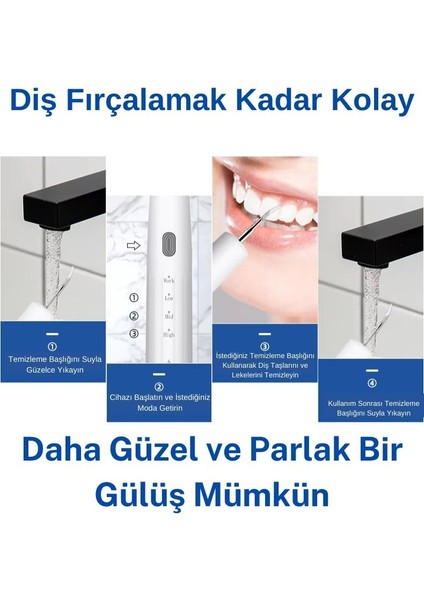 DS1 Şarjlı Diş Taşı Temizleme Cihazı, Diş Tartar Sökücü Plak Ve Leke Temizleyici, Diş Beyazlatma