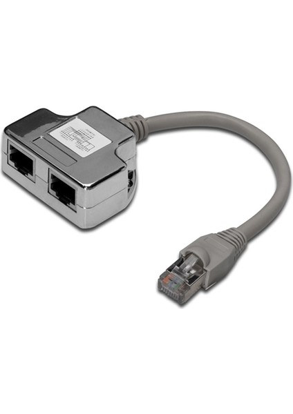 Digitus CAT. 5E Patch Kablo Adaptörü, Zırhlı/Shielded, 2 x RJ45 Dişi 1 x RJ45 Erkek, Kablo mesafesi 0.19 metre
