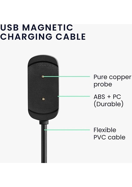 Amazfit Gts Uyumlu Manyetik USB Şarj Kablosu 1 Metre modelleri
