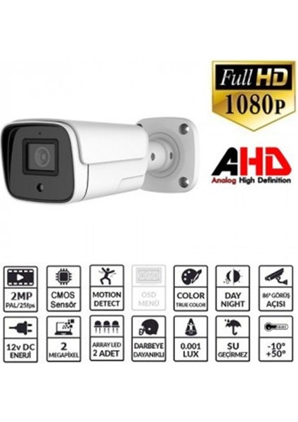 EZCOOL EZ-2040HD 2 MP 3.6MM LENS AHD BULLET KAMERA