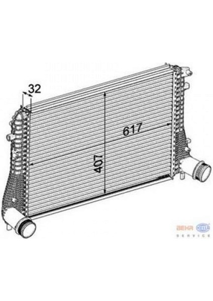 Turbo Radyatörü (Intercooler) Golf Vi-Jetta-Scirocco-Touran-Caddy-Octavia-A3-1.6-2.0 TDI(617X407X32) 12