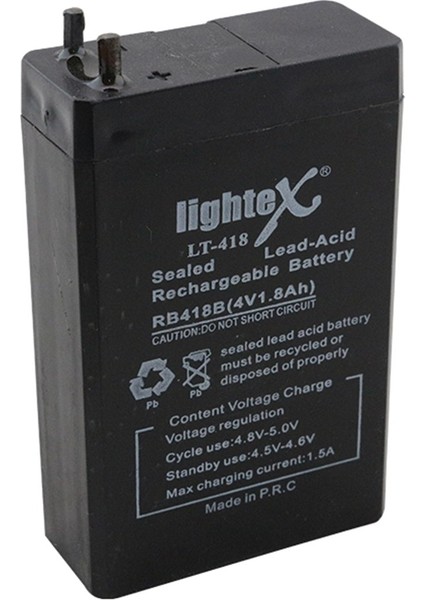 LIGHTEX LT-418 4 VOLT - 1.8 AMPER AKÜ (48 X 21 X 75 MM)