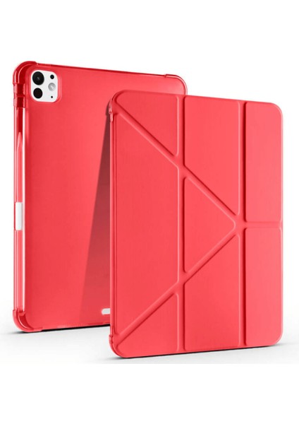 iPad Pro 11 2024 Uyumlu Tri Folding Kalem Bölmeli Akıllı Standlı Özellikli Kılıf