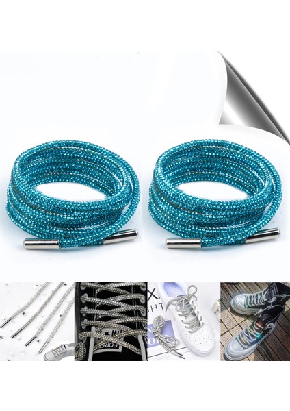 Kristal Taşlı Parlak Taşlı Ayakkabı Bağcığı 100 cm 1 Çift