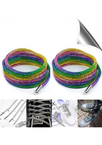Kristal Taşlı Parlak Taşlı Ayakkabı Bağcığı 100 cm 1 Çift