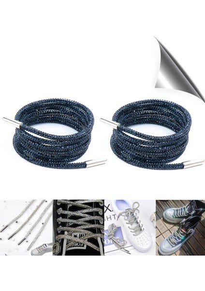 Kristal Taşlı Parlak Taşlı Ayakkabı Bağcığı 100 cm 1 Çift