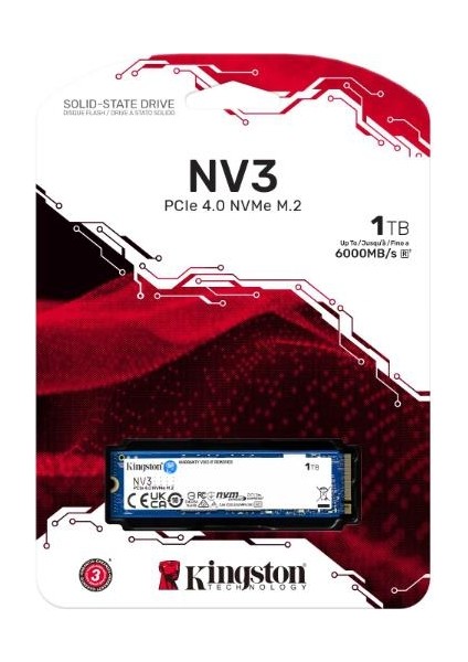 1TB KINGSTON NV3 SNV3S/1000G 6000/4000MB/S M.2 NVMe PCIe 4.0