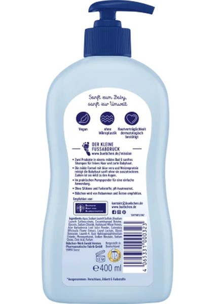 Bad&shampoo - Bebek Şampuan ve Duş Jeli 2'si Bir Arada 400 ml