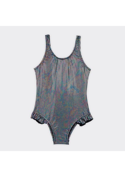 Kız Çocuk Pul Desenli Mayo