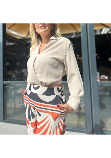 EXP24 Krep Kumaş Bluz Bel Lastik