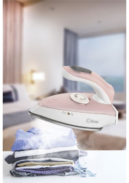 Ksı 6316 Çelik Tabanlı Seyahat Ütüsü 1000W Pembe