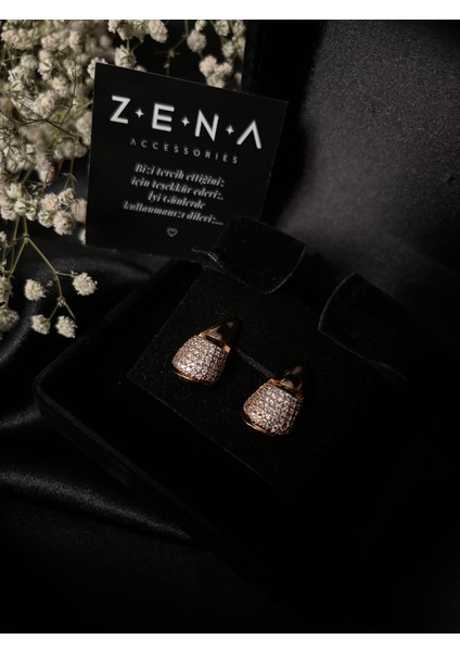 Zena Accessories Zirkon Taşlı Damla Küpe