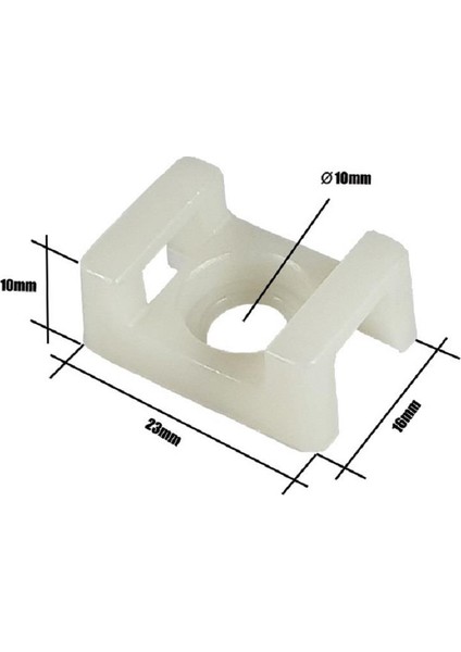Vidalı Kroşe 23 x 16 x Ø10MM - Beyaz - 100 Adet