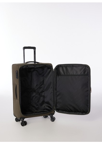 Haki Unisex 41X67X26 cm Orta Boy Çekçekli Kumaş VALIZ28 indirimleri