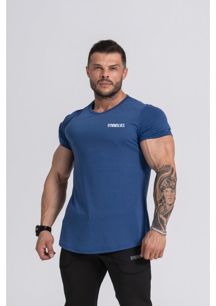 Erkek T-Shirt | Tişört | Erkek Spor T-Shirt | Workout | Indigo |