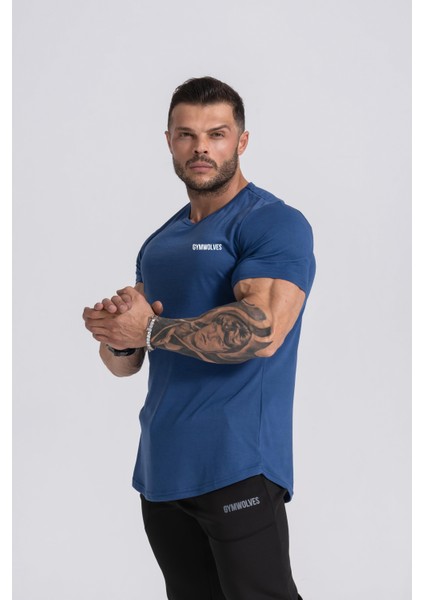 Erkek T-Shirt | Tişört | Erkek Spor T-Shirt | Workout | Indigo |