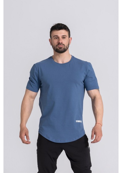 Erkek Spor T-Shirt | T-Shirt | Workout Tanktop | Indigo | Never Give Up |