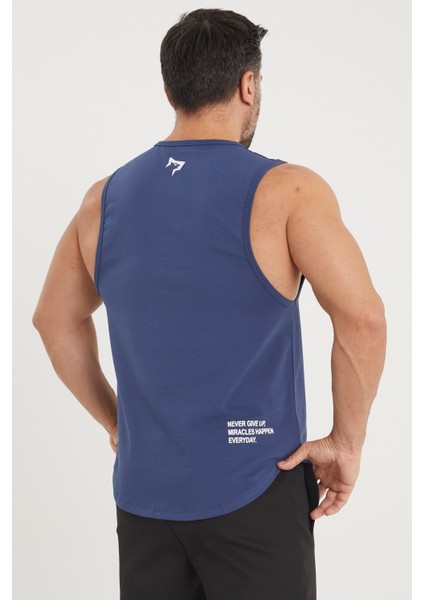 Erkek Kolsuz T-Shirt | Erkek Spor T-Shirt | Indigo | Workout Tanktop |