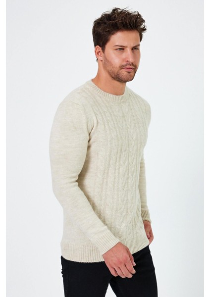 Saç Örgü Desenli Regular Fit Kazak (E24-EZE-16) modelleri