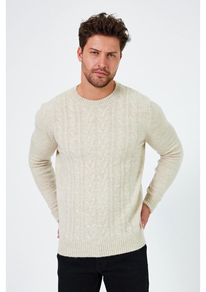 Saç Örgü Desenli Regular Fit Kazak (E24-EZE-16) fırsatları