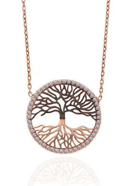 925 Ayar Gümüş Rose Hayat Ağacı Kadın Kolye fiyatları