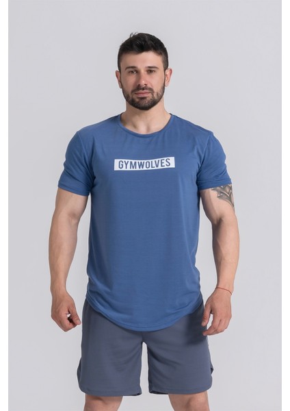 Erkek Spor T-Shirt | İndigo | Workout T-Shirt |