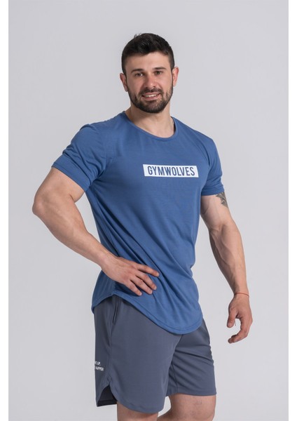 Erkek Spor T-Shirt | İndigo | Workout T-Shirt | fırsatları