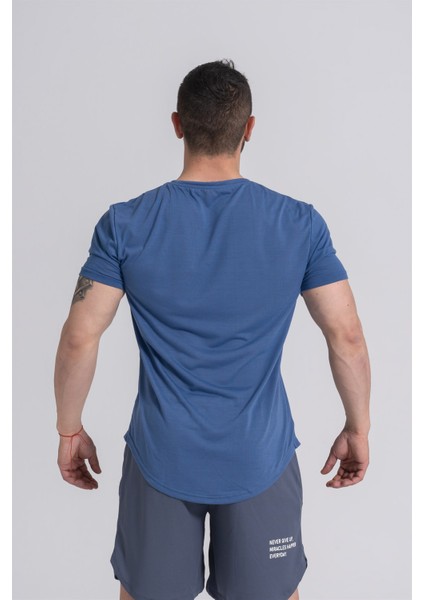 Erkek Spor T-Shirt | İndigo | Workout T-Shirt | indirimleri