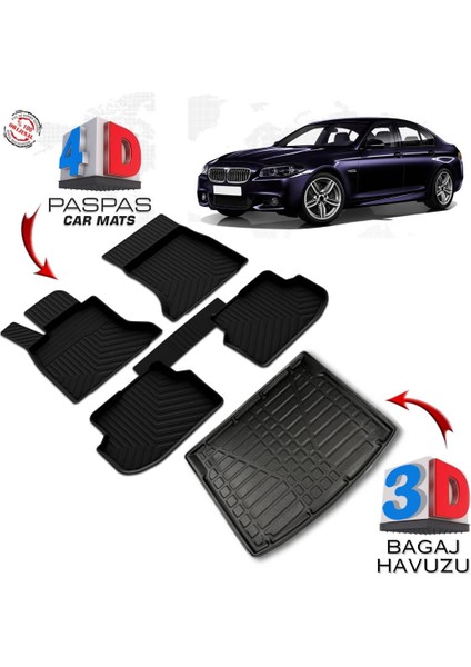 3K Store Bmw 5 Serisi E60 4d Paspas ve 3D Bagaj Havuzu 2004 2009