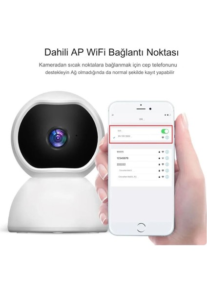 Wifi Güvenlik Kamerası 2mp 1080P Hd Akıllı Ip Kamera Onvif V380 Pro 360°