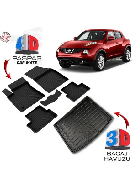 3K Store Nissan Juke 4d Paspas ve 3D Bagaj Havuzu 2011 2014