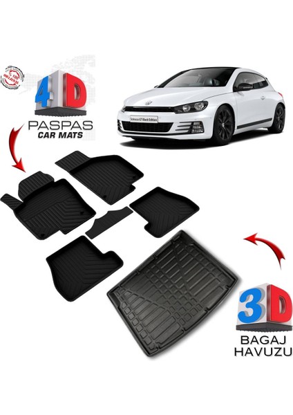 3K Store Volkswagen Scirocco 4d Paspas ve 3D Bagaj Havuzu 2009 2017