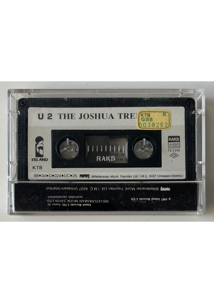 U2 The Joshua Tree Kaset (Orjnal Dönem Kağıt Baskı Kaset)