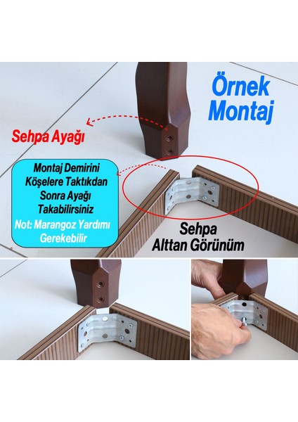 Erva Plastik 4 Adet Sehpa Ayağı 46 cm Beyaz Renk Orta Ayak Zigon Sehpa Mobilya Masa Ayakları Beyaz