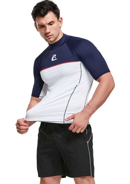 Shield Rash Guard Man T-Shirt Whıte - Blue-Xl - No:5 fırsatları