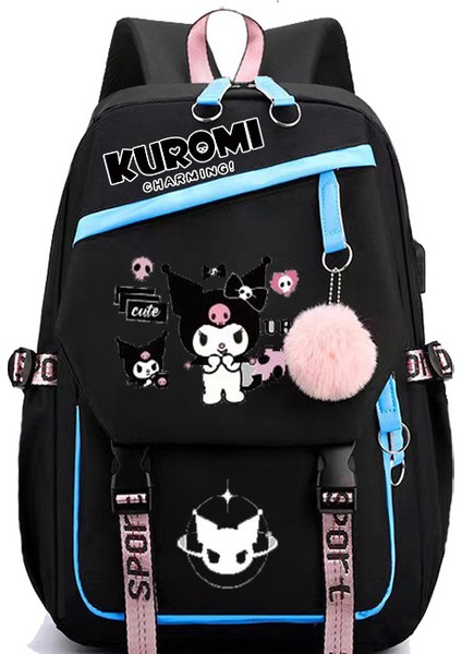 JKSDEIOFG-97SANRIO Kuromi Sırt Çantası Kadın Okul Çantası (Yurt Dışından)