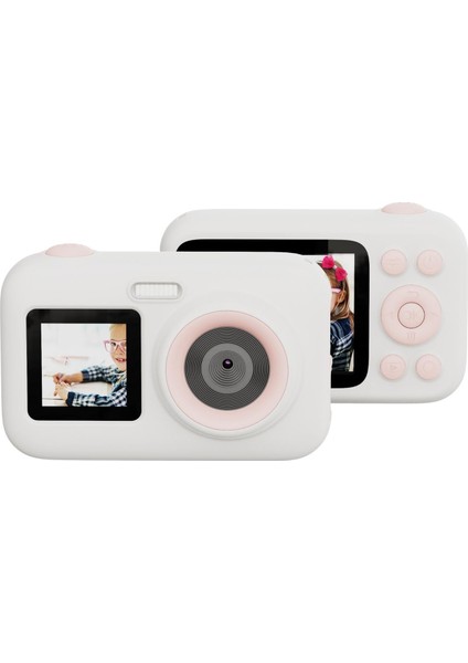 FunCam+ Dual Screen H.264 Çocuklar için Fotoğraf Makinesi FullHD 1080p 44MP 2.4” + 1.3" Çift Ekran 650mAh Beyaz fiyatları