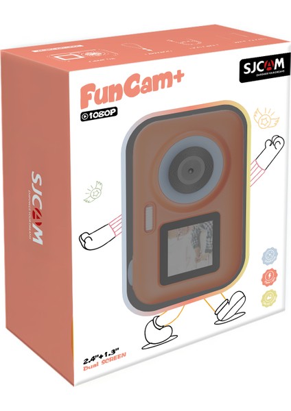 FunCam+ Dual Screen H.264 Çocuklar için Fotoğraf Makinesi FullHD 1080p 44MP 2.4” + 1.3" Çift Ekran 650mAh Beyaz