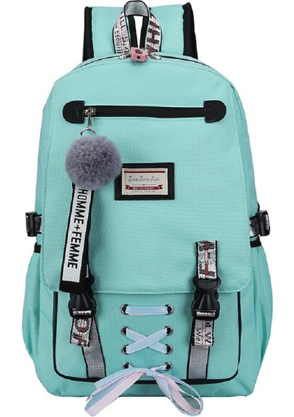 Gençlik Seyahat Rahat Sırt Çantası Erkek ve Kadın Orta Okul Öğrencisi Okul Çantası USB Şarj Seyahat Sırt Çantası (Yurt Dışından)