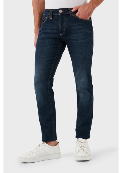 Streç Pamuklu Slim Fit Normal Bel Dar Paça Jeans Erkek Kot Pantolon MDT2500 PDE004N 14BP